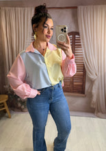 Charger l'image dans la galerie, Chemise rayé bleu jaune rose FELICIA (38 au 46)