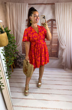 Charger l'image dans la galerie, Robe courte rose/orange AURÉLIE (36 au 48)