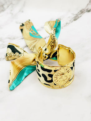 Bracelet ruban turquoise léopard ☀️