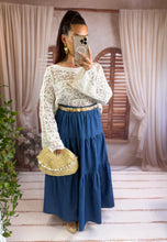 Charger l'image dans la galerie, Jupe longue couleur jeans GAIA (36 au 48)