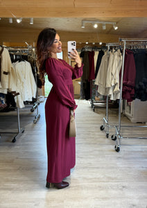 Robe longue bordeaux CINTHIA (36 au 40)