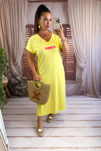 Charger l'image dans la galerie, Robe tee shirt iconic jaune ROSE (34 au 46) New
