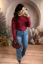 Charger l&#39;image dans la galerie, Top dentelle bordeaux LUCAS (36 au 48)