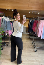 Charger l'image dans la galerie, Top côtelé, col v blanc HARPER (34 au 42)