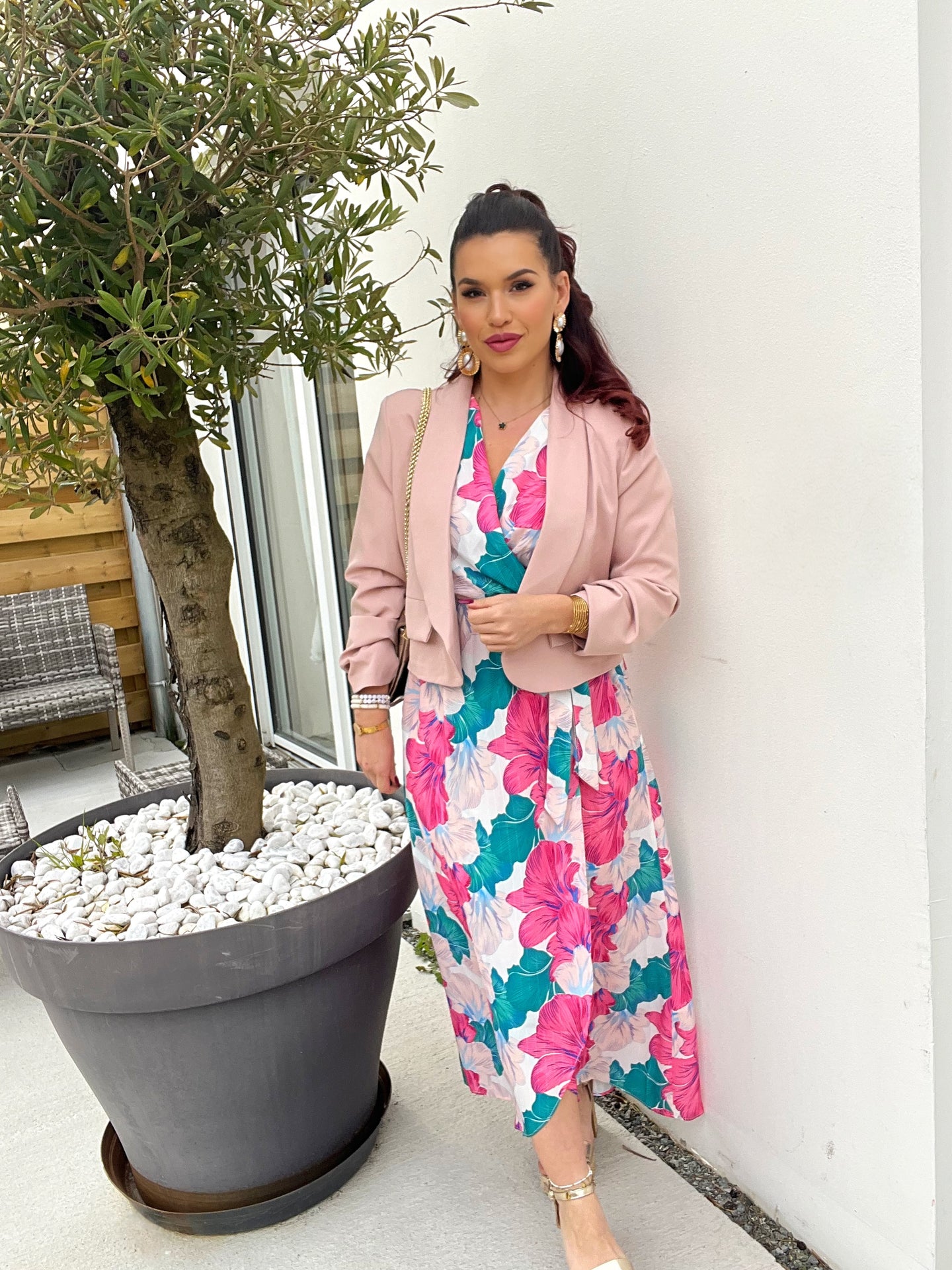 Blazer court vieux rose MIA ( 36 au 48 )