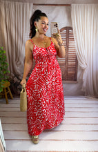 Charger l'image dans la galerie, Robe bretelles motif rouge et blanc ELIA (38 au 48)