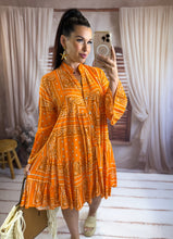 Charger l'image dans la galerie, Robe loose motif bandana orange HELENA (36 au 46)