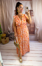 Charger l'image dans la galerie, Robe longue motif orange IZÏA  (38 au 48)