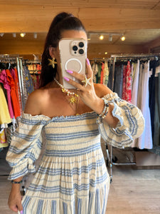 Robe rayé bleu col bateau alma ( taille 36 au 42 )