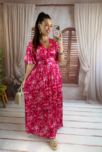 Charger l'image dans la galerie, Robe motif fuchsia CALISTA (36 au 50)