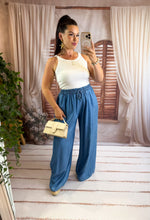 Charger l'image dans la galerie, Pantalon en lyocell bleu ELORA (38 au 46)