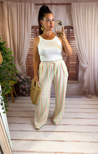 Charger l'image dans la galerie, Pantalon gaz de coton rayé turquoise   ( 34 au 46 ) New
