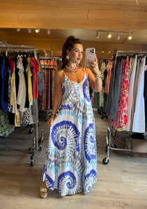 Robe à bretelles bleu marine AURORA (34 au 42)