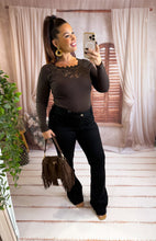 Charger l'image dans la galerie, Jeans flare  noir FLEUR (38 au 48)