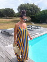 Charger l'image dans la galerie, Robe loose rayé jaune et bleu GLOW (36 au 46)
