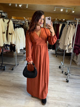 Charger l&#39;image dans la galerie, Robe longue terracotta CINTHIA  (L au 4XL)