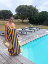 Charger l'image dans la galerie, Robe loose rayé jaune et bleu GLOW (36 au 46)