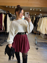 Charger l&#39;image dans la galerie, Jupe plissée bordeaux RACHEL ( 36 au 46 )