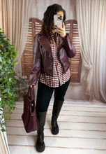 Charger l'image dans la galerie, Perfecto simili cuir bordeaux( 36 au 48)