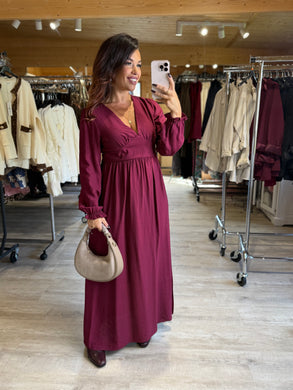 Robe longue bordeaux CINTHIA (36 au 40)