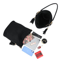 Charger l&#39;image dans la galerie, Sac effet daim noir CATIA