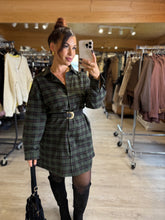 Charger l&#39;image dans la galerie, Robe chemise carreaux kaki MADDY( 36 au 44 )