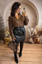 Charger l&#39;image dans la galerie, Jupe simili cuir dentelle noir MIRABELLA (34 au 46) ⭐️