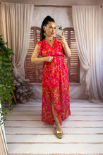 Charger l'image dans la galerie, Robe fuchsia/orange IZIA (34 au 48)
