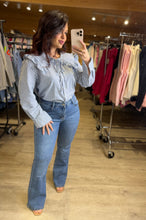 Charger l'image dans la galerie, Chemise rayé col Claudine bleu FANTINE (36 au 48)