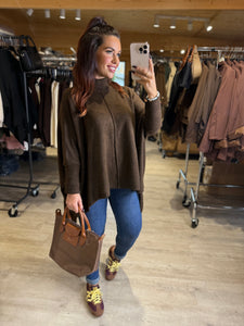 Pull large chocolat MORGANE (36 au 50)
