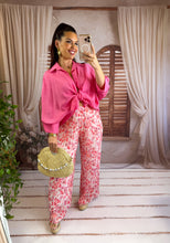 Charger l'image dans la galerie, Pantalon plissé motif rose CLEO (34 au 48)