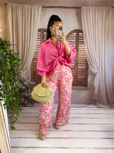 Charger l'image dans la galerie, Pantalon plissé motif rose CLEO (34 au 48)