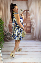 Charger l'image dans la galerie, Robe courte motif bleu/beige YELA (36 au 42)