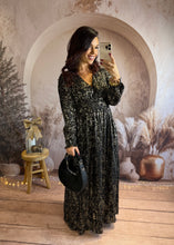 Charger l&#39;image dans la galerie, Robe longue noir éclat d&#39;or CECILIA (36 au 50) ⭐️