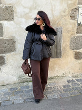 Charger l&#39;image dans la galerie, Doudoune col fourrure synthétique THÉA (34 au 42)