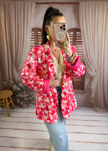 Charger l'image dans la galerie, Veste blazer fleuri fuchsia TILIA (42 au 52)