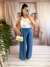 Charger l'image dans la galerie, Pantalon en lyocell bleu ELORA (38 au 46)