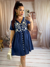 Charger l'image dans la galerie, Robe courte bleu marine DIANE (36 au 46 )