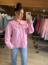 Charger l'image dans la galerie, Chemise uni, col claudine rose YULIA (34 au 48)