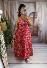 Charger l'image dans la galerie, Robe bretelles motif rouge et blanc ELIA (38 au 48)