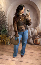 Charger l&#39;image dans la galerie, Top transparent à sequins chocolat GRACE (34 au 40)