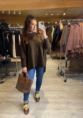 Pull large chocolat MORGANE (36 au 50)