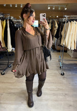 Charger l&#39;image dans la galerie, Robe marron patineuse AMBRE (34 au petit 42)