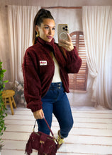 Charger l'image dans la galerie, Veste polaire bordeaux CÉLESTE (36 au petit 44)