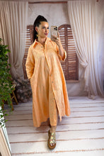 Charger l'image dans la galerie, Robe chemise brodé motif fleurs orange MAYA (36 au 46)