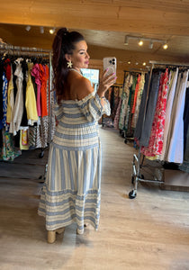 Robe rayé bleu col bateau alma ( taille 36 au 42 )