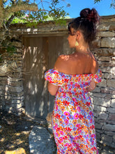 Charger l'image dans la galerie, Robe col bardot fleuri PRUNETTE (34 au 48)