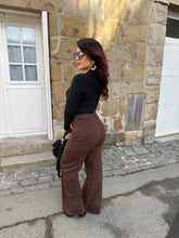 Charger l&#39;image dans la galerie, Jeans Wide leg chocolat CONSTANCE (34 au 42)