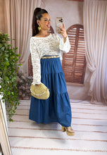 Charger l'image dans la galerie, Jupe longue couleur jeans GAIA (36 au 48)