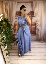 Charger l'image dans la galerie, Ensemble top + jupe bleu MANON (36 au 42)
